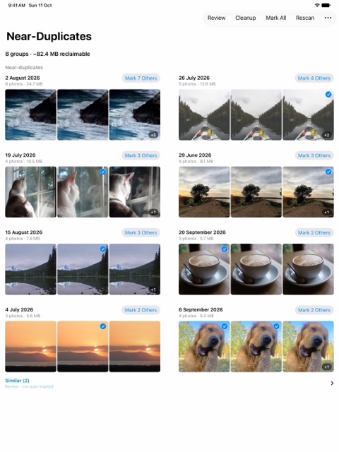 Pare showing groups of similar photos